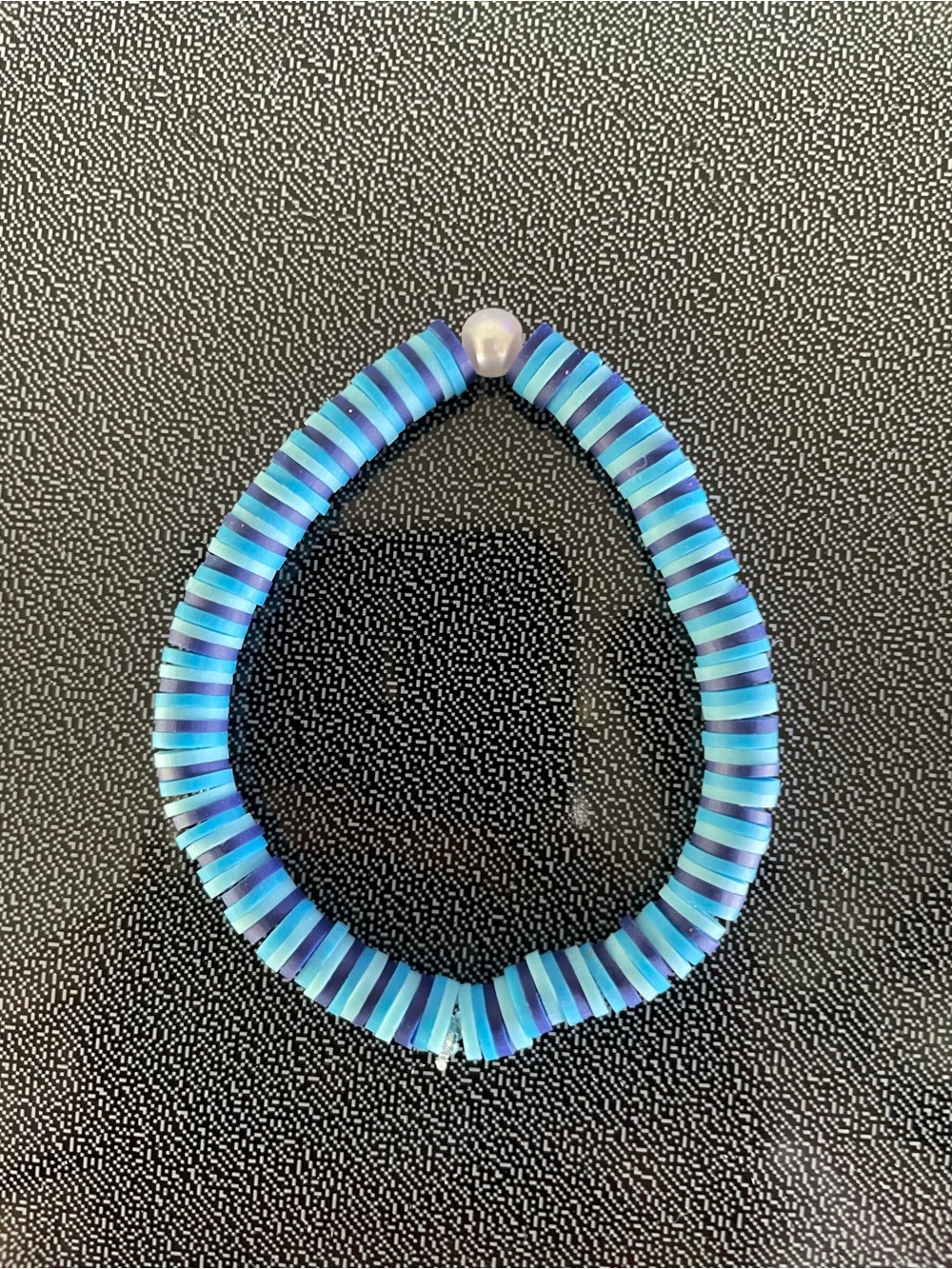 Blue Striped Heishi Bead Bracelet - Women Jewelry